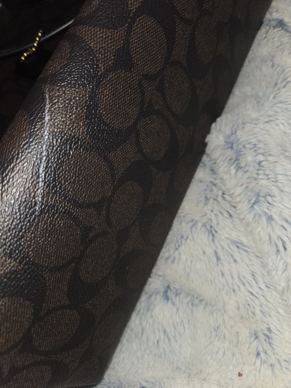 Coach Signature Brown Tote Bag with Black Straps - Picture 11 of 14